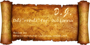 Dörnhöfer Julianna névjegykártya